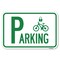 Signmission Parking With Cycle and Lock Symbol Heavy-Gauge Aluminum Sign, 12" x 18", A-1218-24625 A-1218-24625 - alternate 1